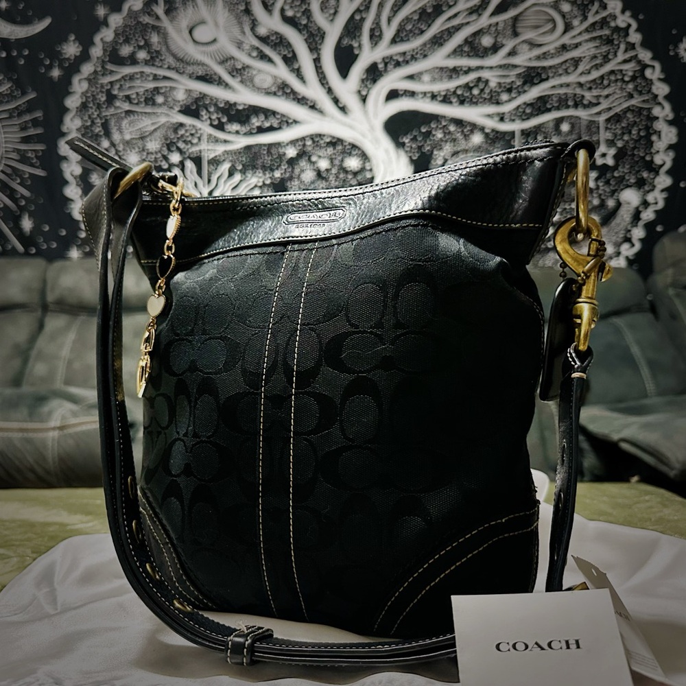 Vintage Y2K Coach Black and Gold Shoulder Bag crossbody purse 2006 - Picture 17 of 17